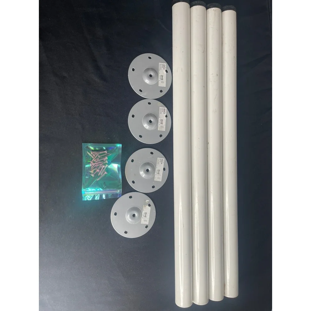 IKEA Adils Table Legs White Set of 4 with Mounting Plates and Screws 27.5 inch